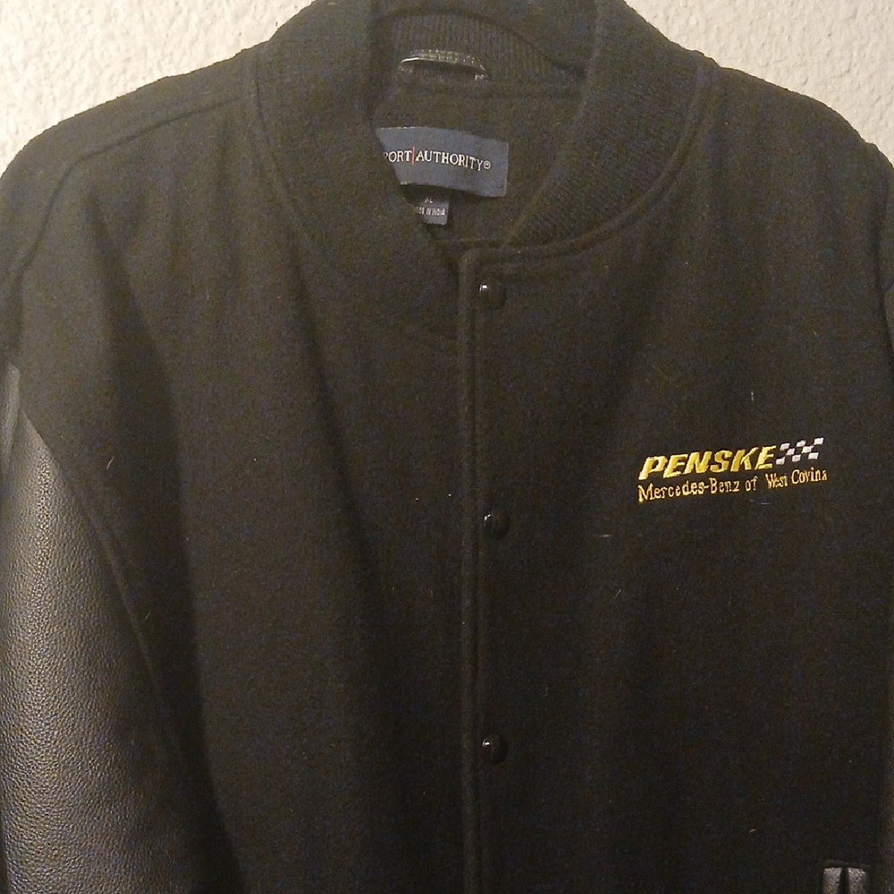 Black Varsity Bomber Jacket with Ribbed Collar